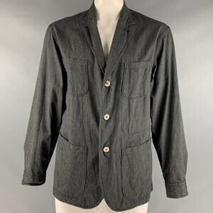 45rpm Size L Grey Cotton Notch Lapel Sport Coat